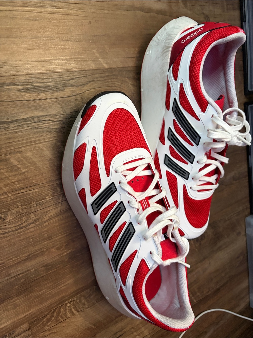 adidas adizero Red and White Kids Sneakers